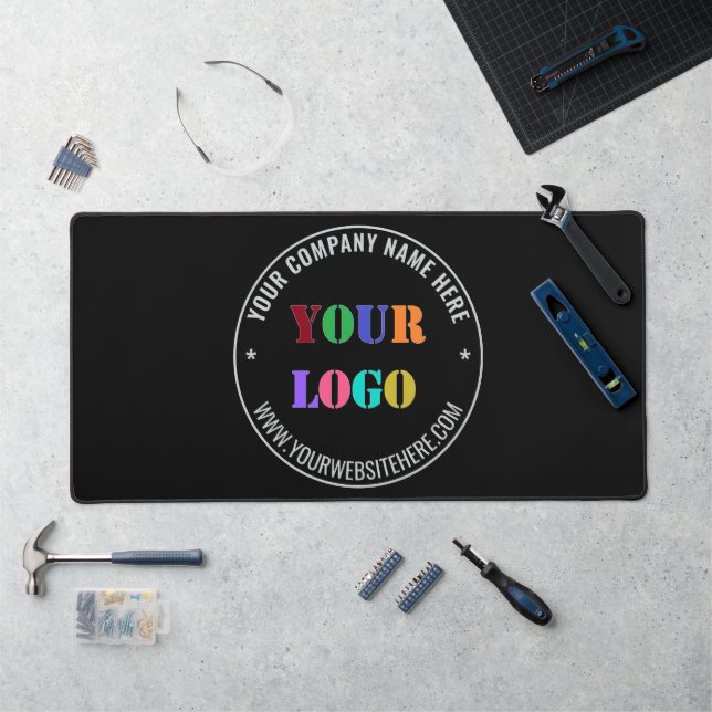 Custom Business Logo Text Branded Desk Mat Example (Workstation)
