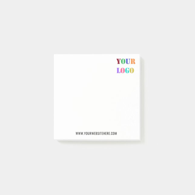 Custom Business Logo Text Branded Post-it® Notes (Front)