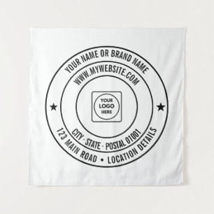Custom Business Logo Text Branding Wall Display Tapestry