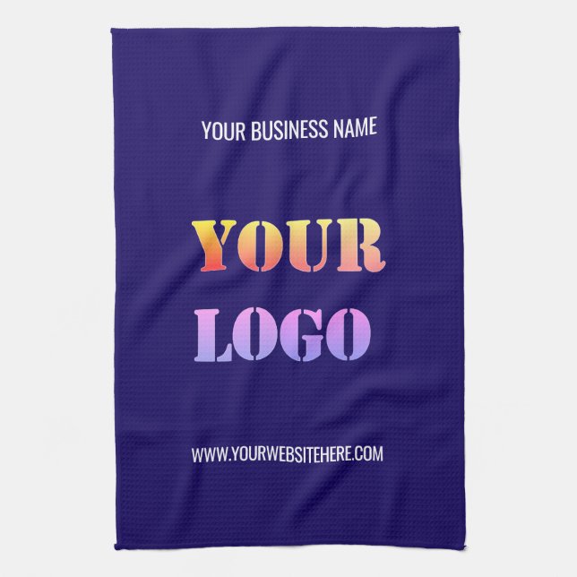 Custom Business Logo Text Company Kitchen Towel (Vertical)