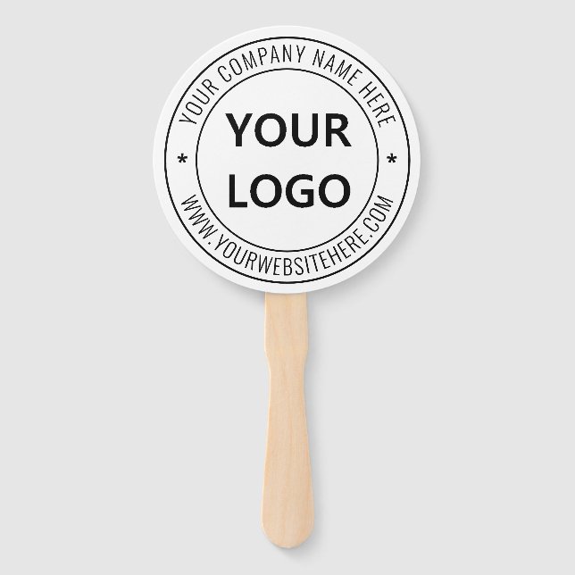 Custom Business Logo Text Company Party Hand Fan (Front)
