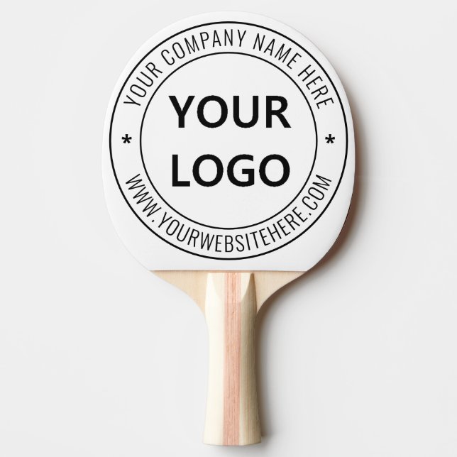 Custom Business Logo Text Company Ping Pong Paddle (Front)