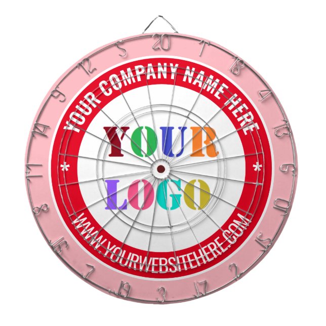 Custom Business Logo Text Dart Board Example (Front)