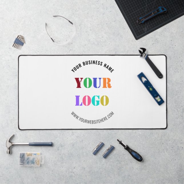 Custom Business Logo Text Desk Mat Choose Colours (Workstation)