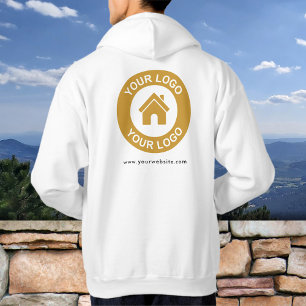 Custom Business Logo Text Front and Backside Print Hoodie