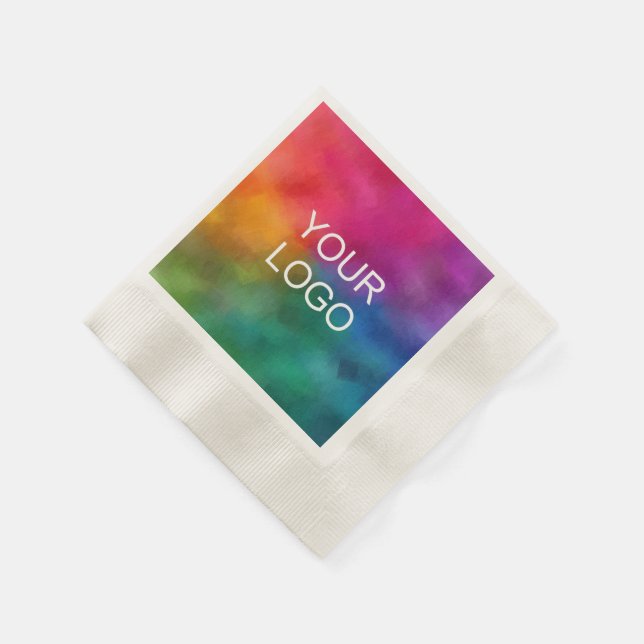 Custom Business Logo Text Here Coined Cocktail Napkin (Corner)