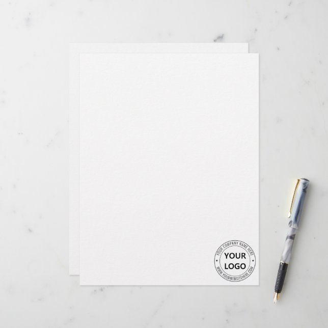 Custom Business Logo Text Info Company Letterhead (Front/Back In Situ)
