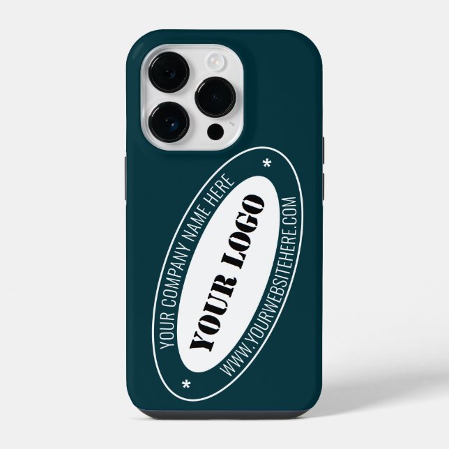 Custom Business Logo Text Info Your Colours iPhone Case (Back)