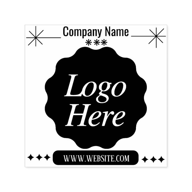 Custom Business Logo & text own Business Self-inking Stamp (Design)