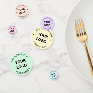 Custom Business Logo Text Party Confetti Template