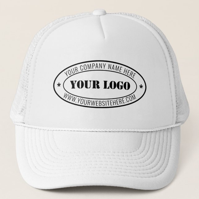 Custom Business Logo Text Personalized Trucker Hat (Front)