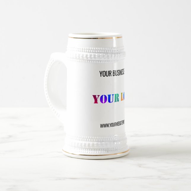 Custom Business Logo Text Promotional Beer Stein (Front Left)