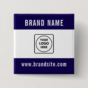 Custom Business Logo Text Promotional Branding 15 Cm Square Badge