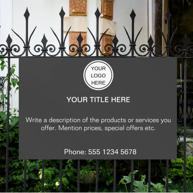 Custom Business Logo Text Promotional Clean Gray Banner (Creator Uploaded)