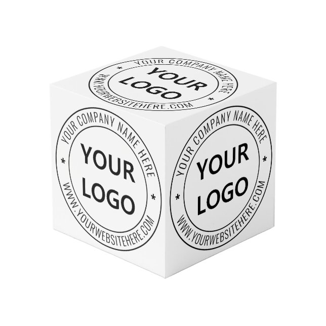 Custom Business Logo Text Promotional Cube Example (Front Angled)