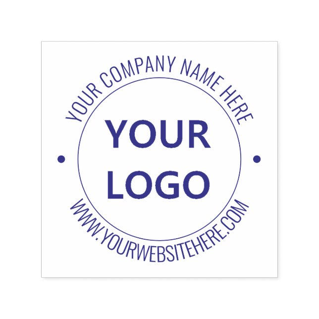 Custom Business Logo Text Round Self-inking Stamp (Design)