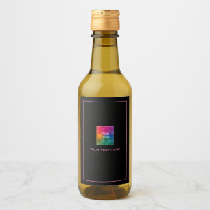 Custom Business Logo & Text Simple Template Mini Wine Label
