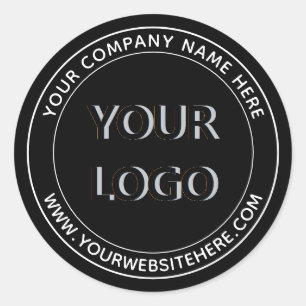 Custom Business Logo Text Stickers Choose Colour