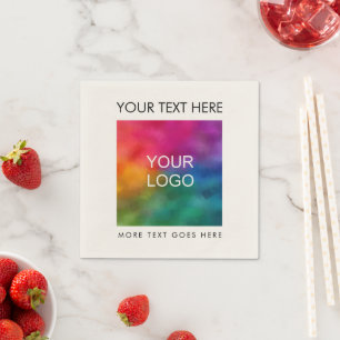 Custom Business Logo Text Template Modern Simple Napkin