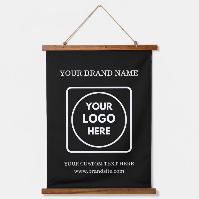 Custom Business Logo Text Wall Branding Template Hanging Tapestry (Front)