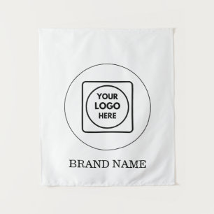 Custom Business Logo Text Wall Branding Template Tapestry