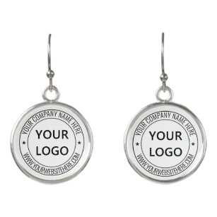 Custom Business Logo Text Your Company Earrings