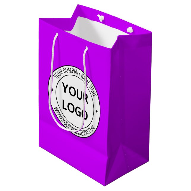 Custom Business Logo Text Your Company Gift Bag (Front Angled)
