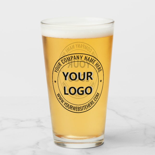 Custom Business Logo Text Your Company Glass (Front Filled)