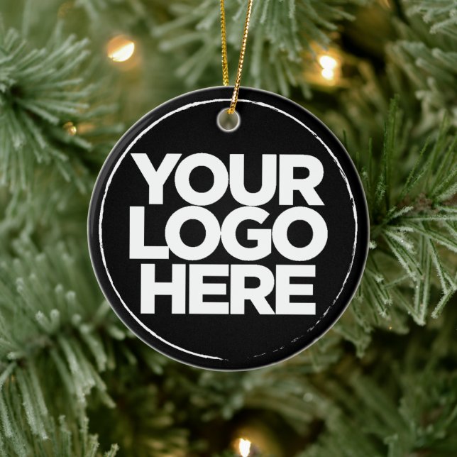 Custom Business Logo Thank You Bold Christmas Ceramic Tree Decoration (Tree)