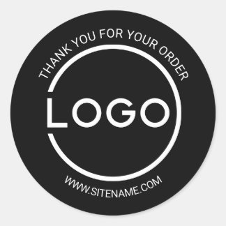 Custom Business Logo Thank You Classic Round Sticker
