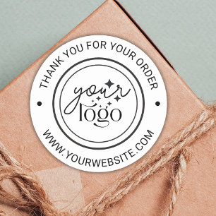 Custom Business Logo Thank You Classic Round Sticker