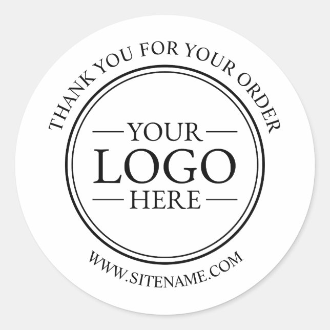 Custom Business Logo Thank You Classic Round Sticker (Front)