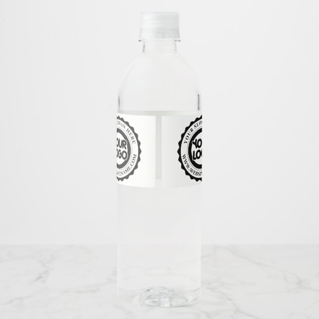 Custom Business Logo Water Bottle Label (Back)