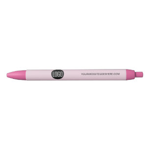 Custom Business logo website Pink Black Ink Pen