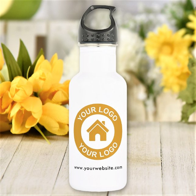 Custom Business Logo Website Promotional 532 Ml Water Bottle (Creator Uploaded)
