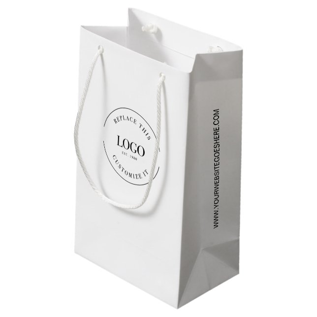 Custom Business LOGO website template Small Gift Bag (Back Angled)