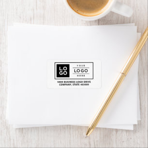 Custom Business Logo White Company Branded Address Label