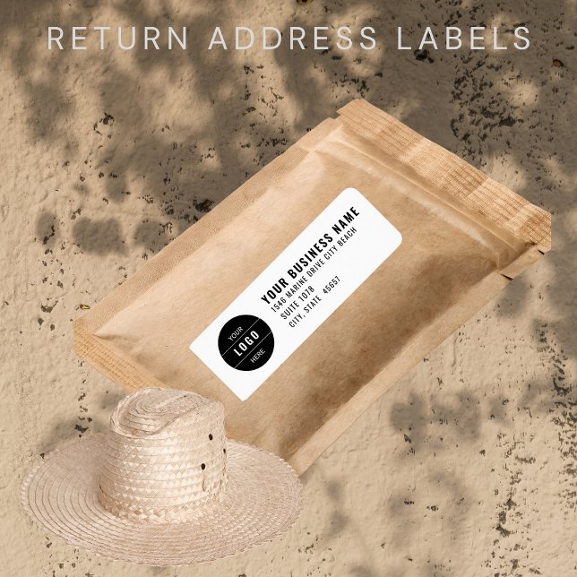  Custom Business Logo white return address label (Creator Uploaded)