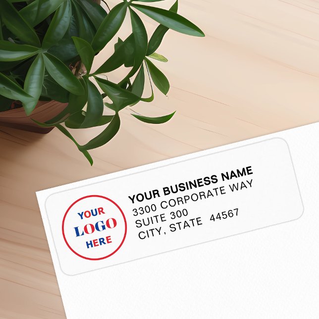 Custom Business Logo White Return Address Label (Creator Uploaded)