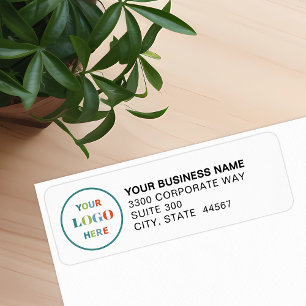 Custom Business Logo White Return Address Label