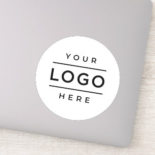 Custom Business Logo White Vinyl Round