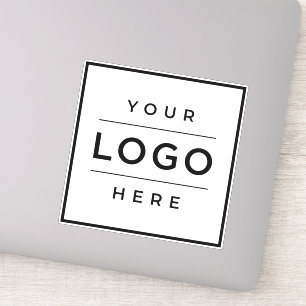 Custom Business Logo White Vinyl Square