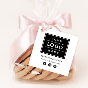 Custom Business Logo White Website Social Favour Tags