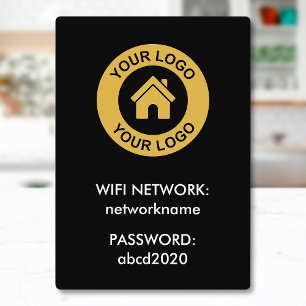 Custom Business Logo Wifi Network Password Sign Plaque