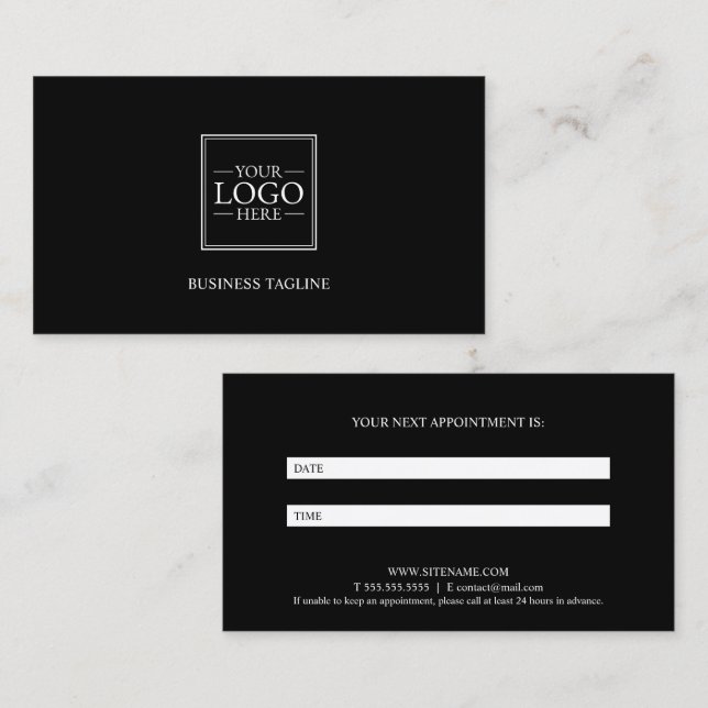 Custom Business Logo with Custom Text Appointment Card (Front/Back)