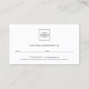Custom Business Logo with Custom Text Appointment Card