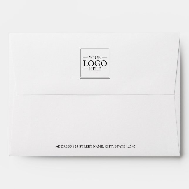 Custom Business Logo with Custom Text Envelope (Back (Top Flap))