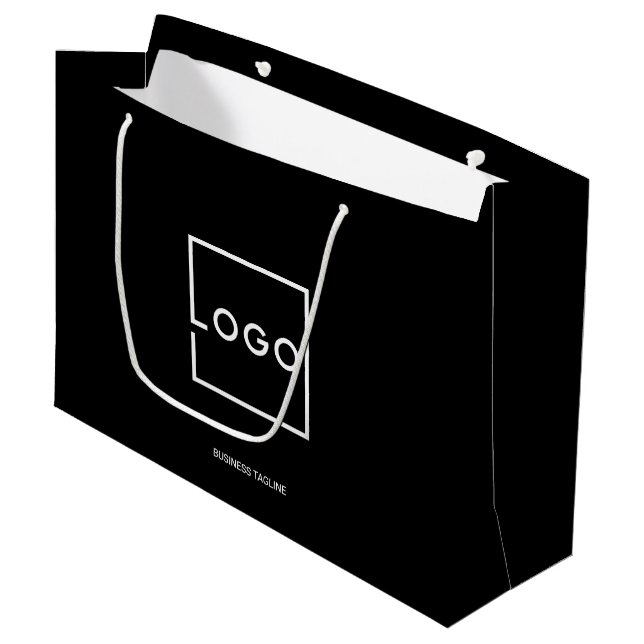 Custom Business Logo with Custom Text Large Gift Bag (Front Angled)