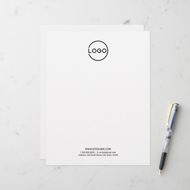 Custom Business Logo with Custom Text Letterhead (Front/Back In Situ)