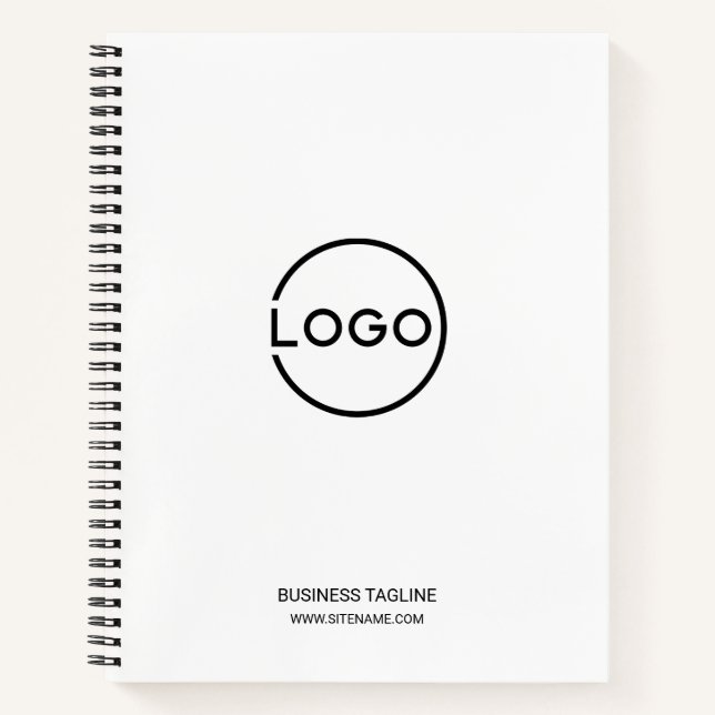 Custom Business Logo with Custom Text Notebook (Front)